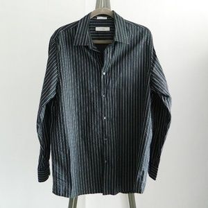 Calvin Klein Striped Button Up Dress Shirt Large